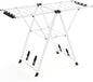 2-Level Foldable Clothes Drying Rack with Height-Adjustable Wings