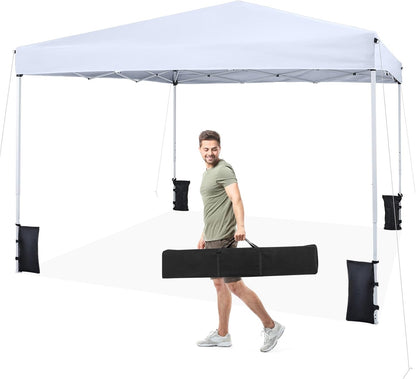 3m x 3m Pop Up Canopy Tent, Height Adjustable Garden Gazebo Shelter