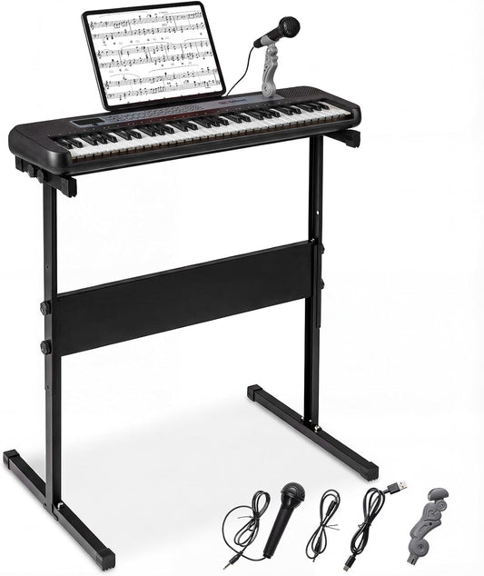 61 Keys Kids Piano Keyboard with Adjustable Stand for Aged 3+ Years Old