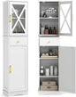 Wooden Freestanding Bathroom Tall Cabinet with 2 Doors & Adjustable Shelves