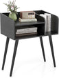 2-Tier Mid Century Modern Nightstand with Open Shelves