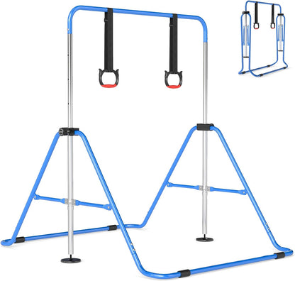 Folding Gymnastics Bar, Height Adjustable Horizontal Kip Bars with Anti-slip Base