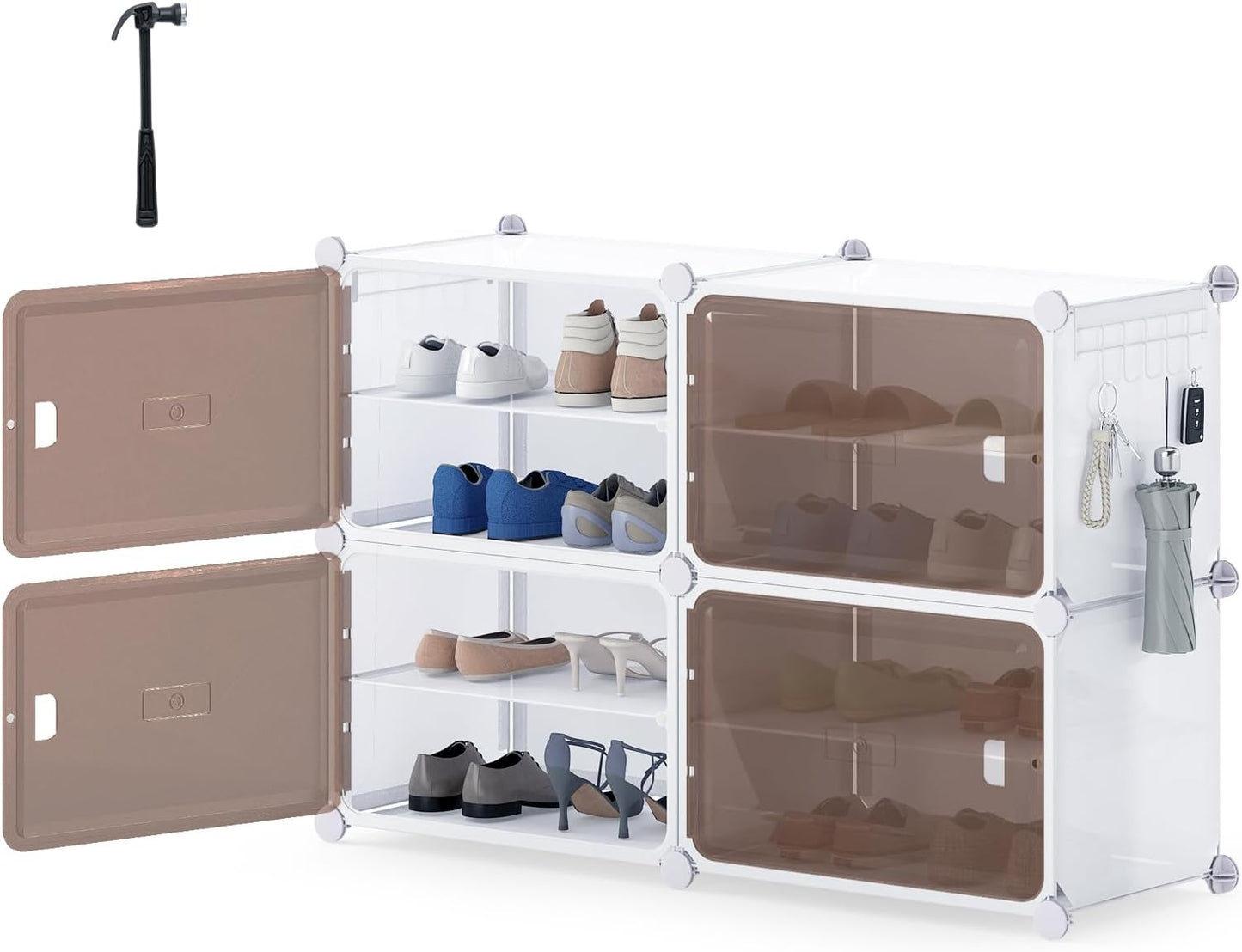 46/8/10 Tier Shoe Storage Cabinet with Removable Shelves