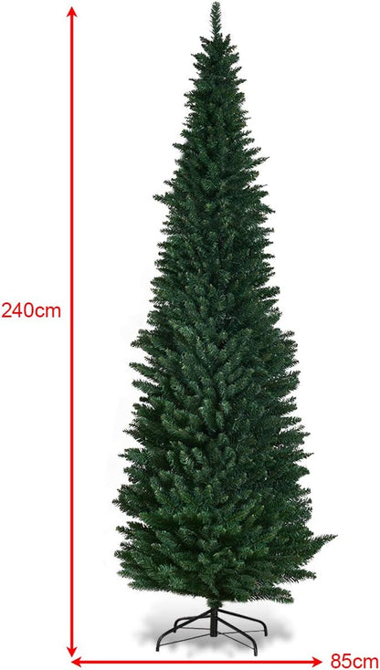 Artificial Christmas Tree, 5FT/6FT/7FT/8FT Green Xmas Trees with Metal Stand
