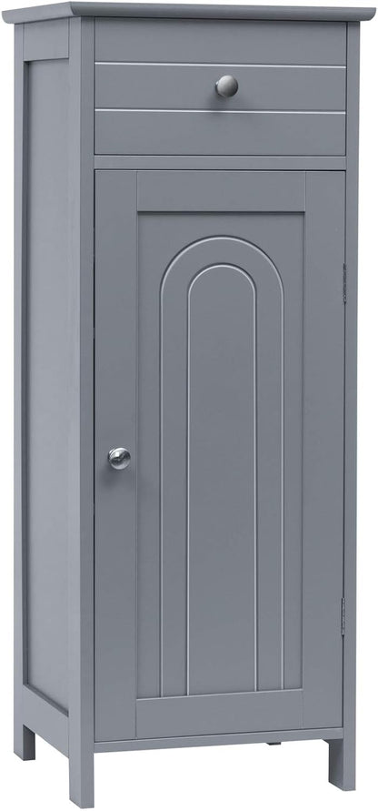 Floor Standing Wooden Cupboard with Single Door and Drawer