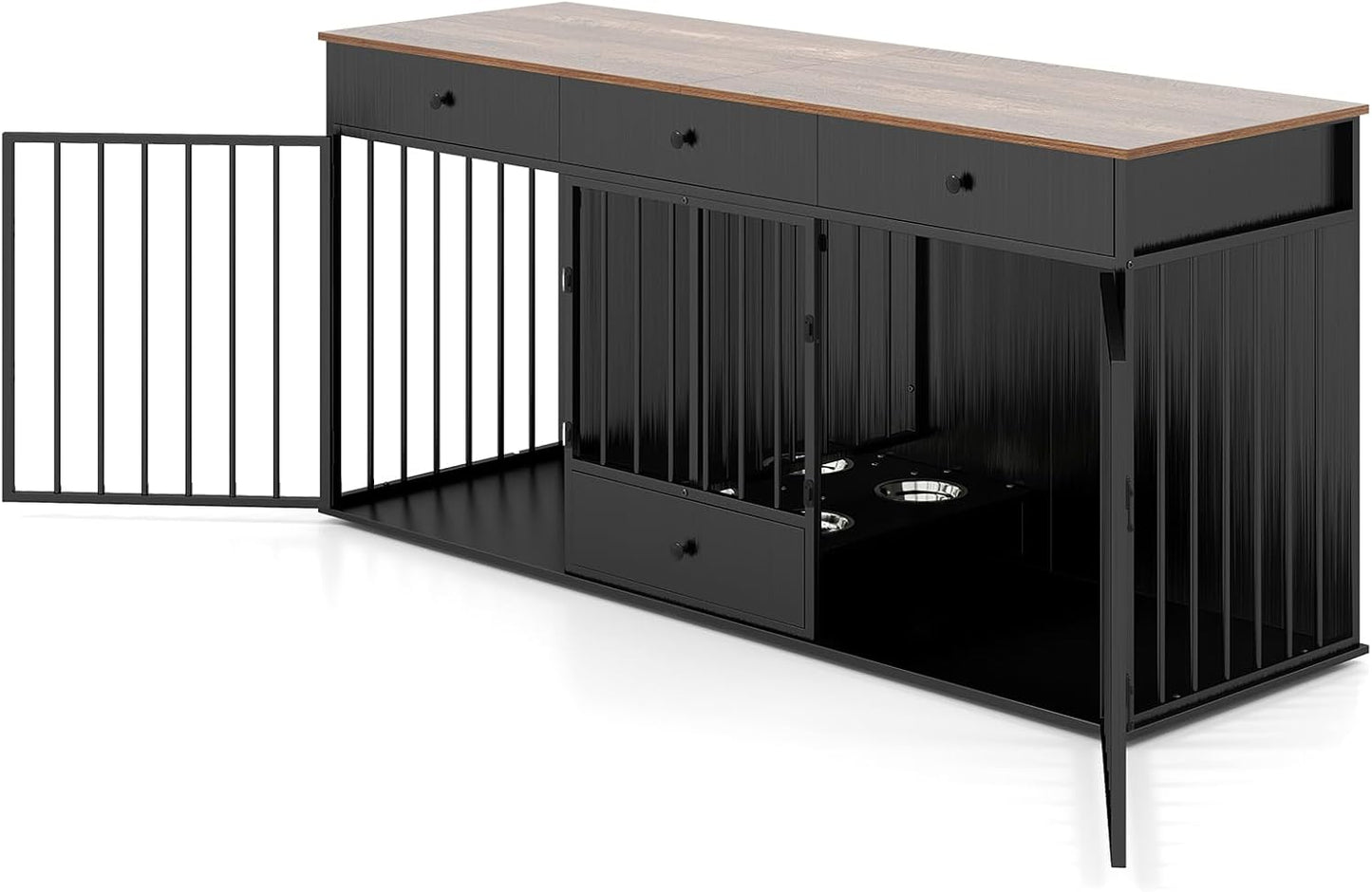 Heavy Duty Dogs Cage with Double Doors and Divider Indoor Puppy Kennel Side Table