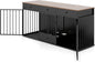 Heavy Duty Dogs Cage with Double Doors and Divider Indoor Puppy Kennel Side Table