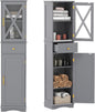 Wooden Freestanding Bathroom Tall Cabinet with 2 Doors & Adjustable Shelves
