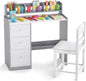Kids Table and Chair Set, Wooden Children Desk and Chair with 3 Drawers
