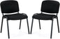 Set of 5 Stackable Reception Guest Chairs with Waterfall Seat and Metal Frame