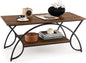2 Tier Coffee Table with Storage Shelf for Living Room