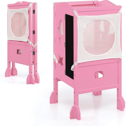 Height Adjustable Toddler Kitchen Helper with Blackboard