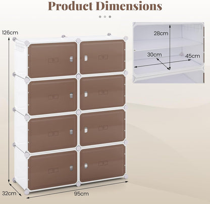 6/8/10 Tier Shoe Storage Cabinet with Removable Shelves