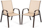 2 Piece Patio Outdoor Camping Chairs Set with Breathable Fabric