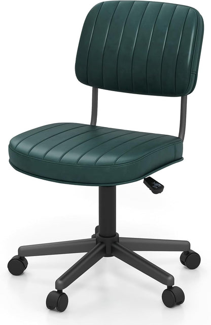 PU Leather Office Chair, Ergonomic Swivel Computer Desk Chair with Wheels