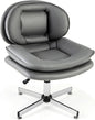 Armless Office Chair with Double Padded Back and Criss Cross Metal Base