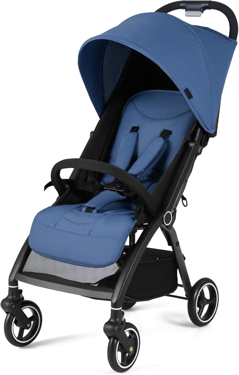 One Hand Foldable Toddler Stroller with Adjustable Backrest & Canopy