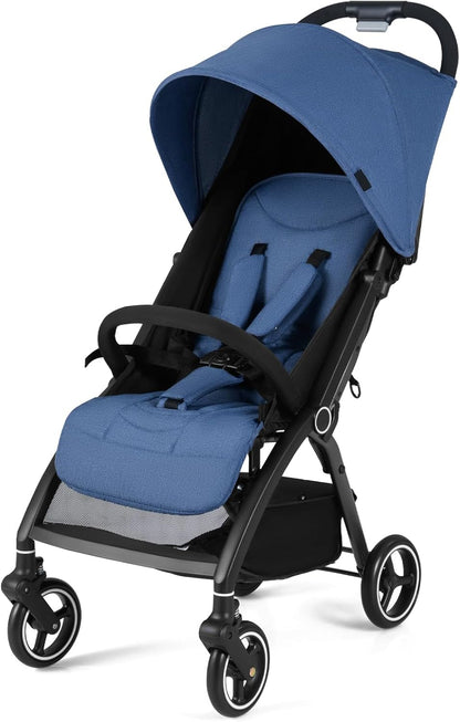 One Hand Foldable Toddler Stroller with Adjustable Backrest & Canopy