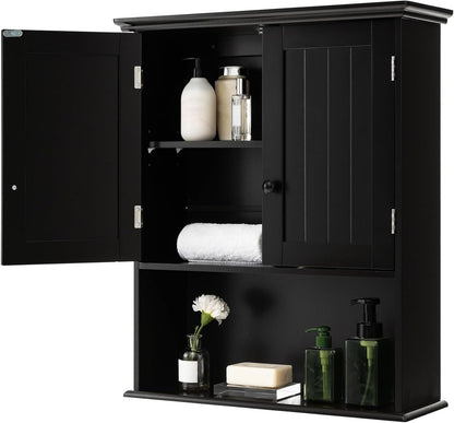 Wooden Wall Mounted Medicine Cabinet with Double Door