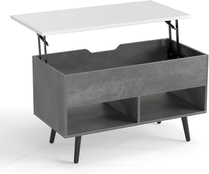 Lift Up Top Coffee Table with Hidden Storage Compartment and Open Shelf