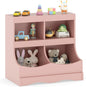Kids Bookcase, Wooden Toy Storage Unit with Shelves and Compartments