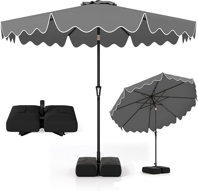 Garden Parasol, 8 Ribs Heavy-Duty Sun Shade Canopy