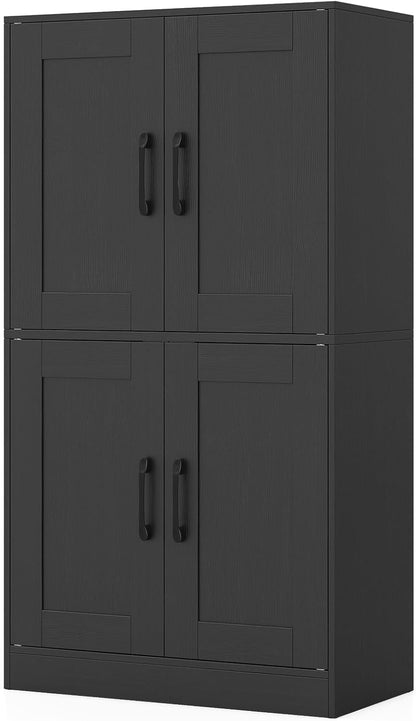 Floor Storage Cabinet with Doors and Adjustable Shelves