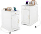 End Table Narrow Nightstand Bedside Table with Charging Station