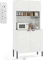 Kitchen Pantry Cabinet with Power Outlets and Wine Racks