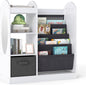 Kids Bookshelf, Toy Storage Organizer with Full-Length Mirror