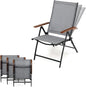 Folding Garden Chairs Set of 2/4, Outdoor Dining Chairs with Adjustable Backrest