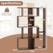 6-Cube Open-back Geometric Bookshelf with Anti-tip Kits