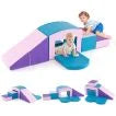 6 Pieces Foam Climbing Blocks Soft Play Climbing for Toddlers with Tunnel
