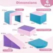 6 Pieces Foam Climbing Blocks Soft Play Climbing for Toddlers with Tunnel