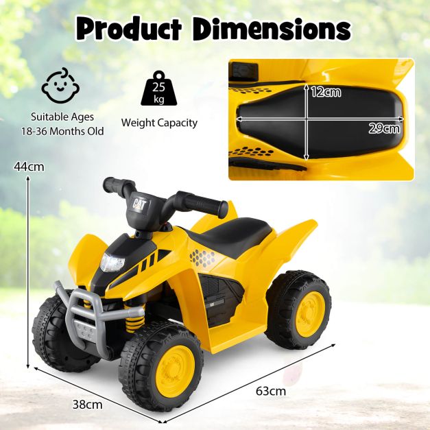 6V Kids Ride on ATV CAT Licensed Quad Car with Horn Sound