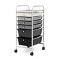 GiantexUK 6 Drawers Storage Trolley, Multipurpose Utility Rolling Cart on Wheels, Plastic Shelving Organizer Unit (6 Drawers, Transparent)