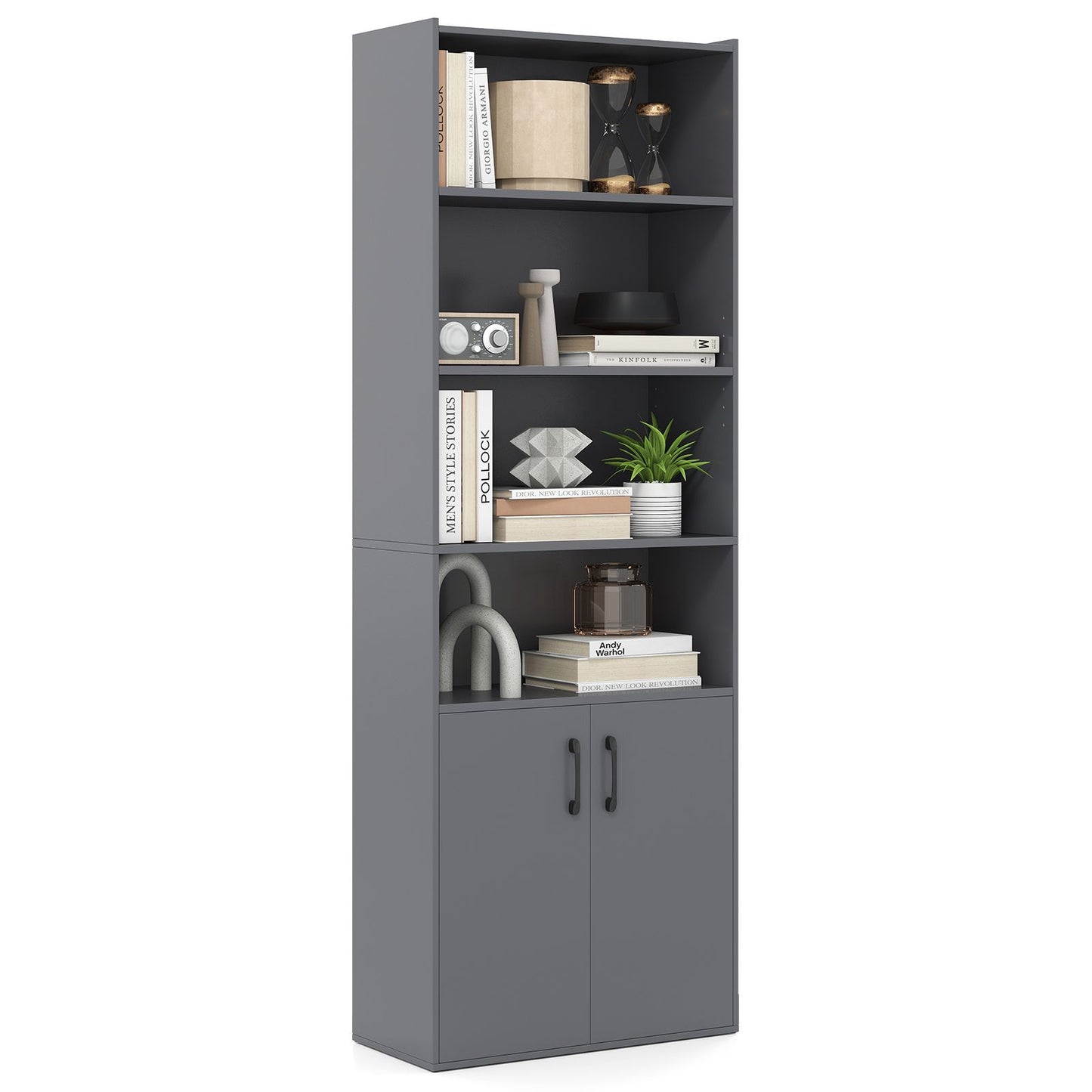 6-tier Modern Style Bookcase with Adjustable Shelves