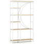6-Tier Industrial Etagere Bookshelf with Open Storage Shelves and Arc-Shaped Design
