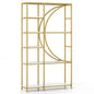 6-Tier Industrial Etagere Bookshelf with Open Storage Shelves and Arc-Shaped Design