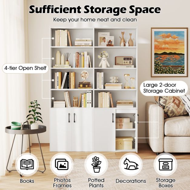 6-tier Modern Style Bookcase with Adjustable Shelves