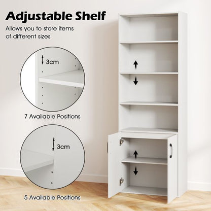 6-tier Modern Style Bookcase with Adjustable Shelves