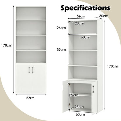 6-tier Modern Style Bookcase with Adjustable Shelves