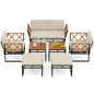 7 Piece Outdoor Conversation Set with Ottomans for Porch
