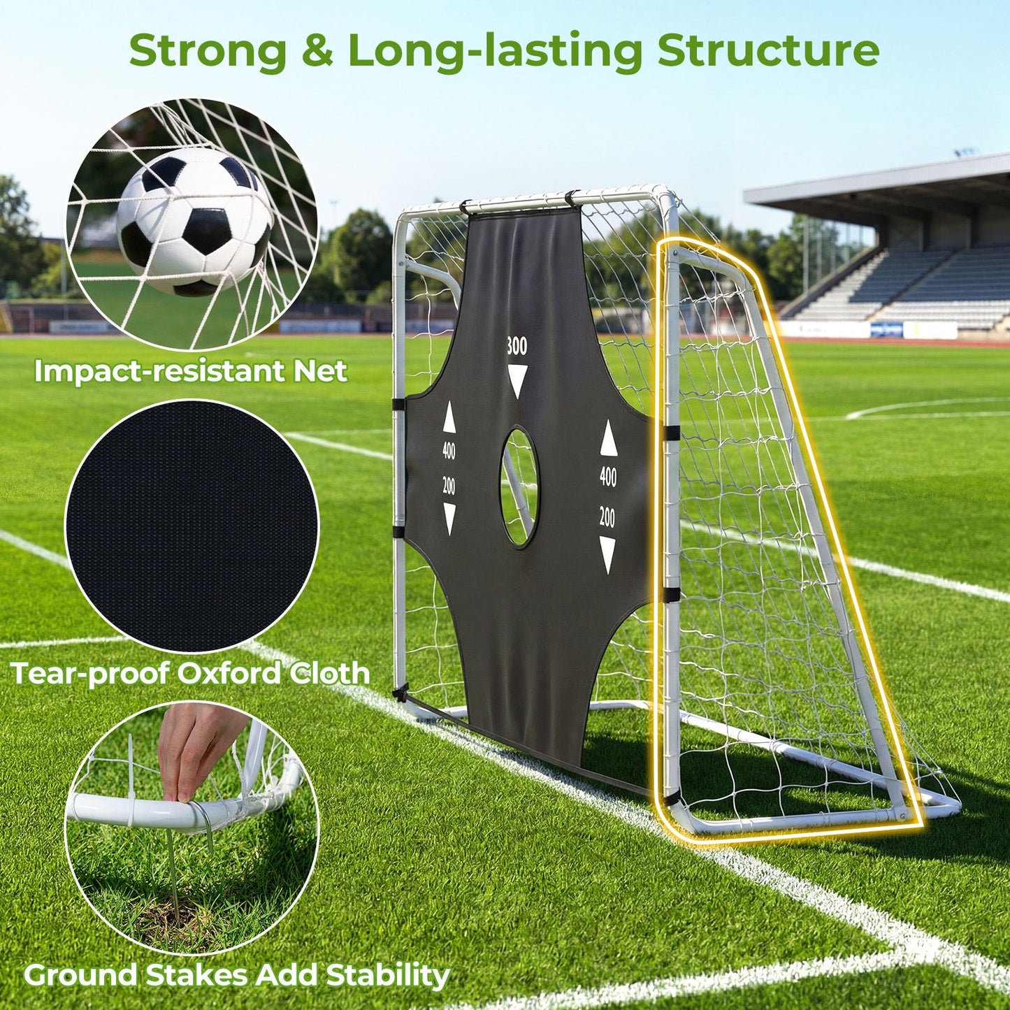 7 x 5 ft Soccer Goal Set for Backyard with Removable Target Cloth