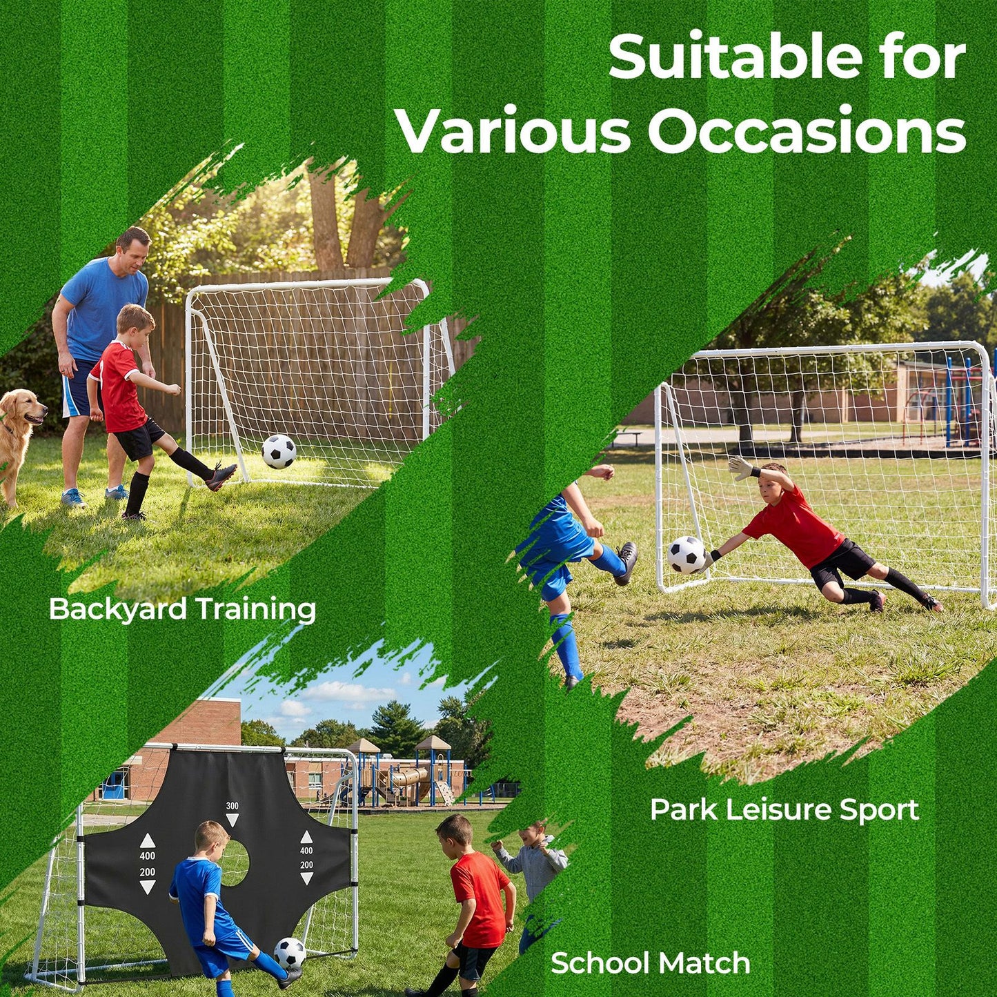 7 x 5 ft Soccer Goal Set for Backyard with Removable Target Cloth