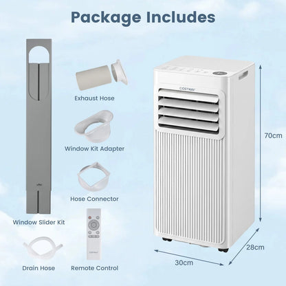7000/9000 BTU Portable Air Conditioner with Sleep Mode and 24H Timer