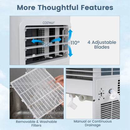 7000/9000 BTU Portable Air Conditioner with Sleep Mode and 24H Timer