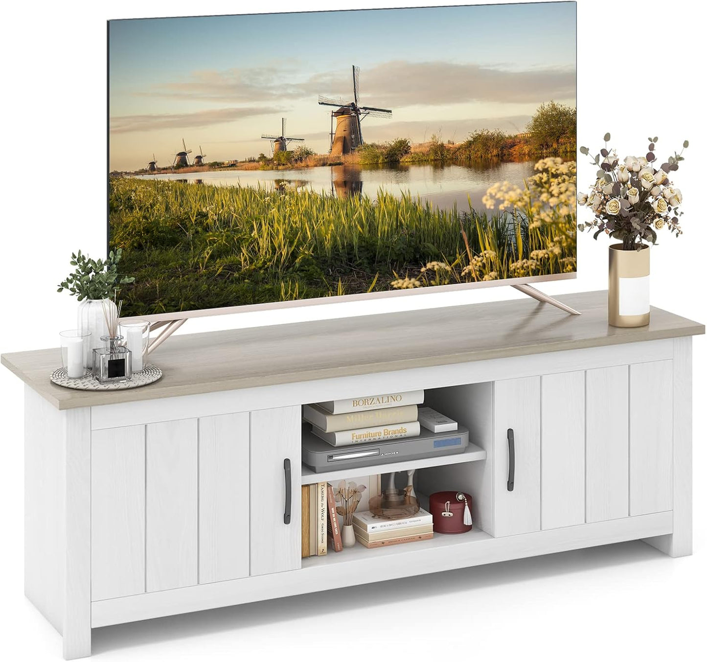 Wooden TV Cabinet Media Entertainment Center for TVs up to 65 Inches