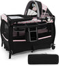 Portable Baby Bed Playard with Adjustable Canopy, Changing Table