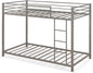 Metal Bunk Bed, Single over Single Loft Bed Frame with Ladder and Safety Guardrail